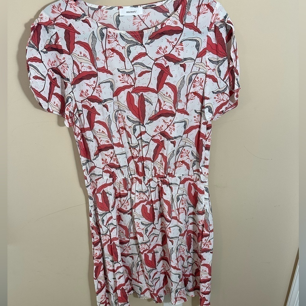 Sita Murt Short Sleeve fun print viscose dress 40 8 Womens